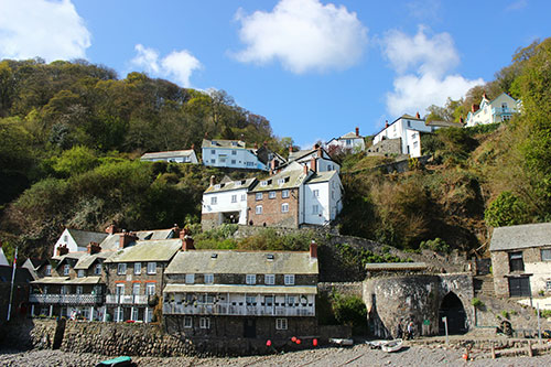 House on a cliff with cables